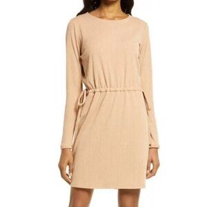 Charles Henry Long Sleeve Tie Knit Sweater Dress